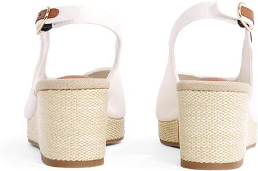 Сліпони Tommy Hilfiger Flag Mid Wedge Espad SLIN - білі еспадрильї на танкетці 38 EU
