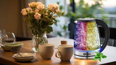 Електричний чайник-заварник Glas 1.8 л, 2200 Вт, нержавіюча сталь, регулювання температури, з підсвічуванням, BPA Free