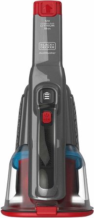 Ручний акумуляторний пилосос BLACK+DECKER BHHV315J Lithium Dustbuster Titanium/Red 12V, 500 мл, циклонна технологія, безмішковий, з насадкою для щілин