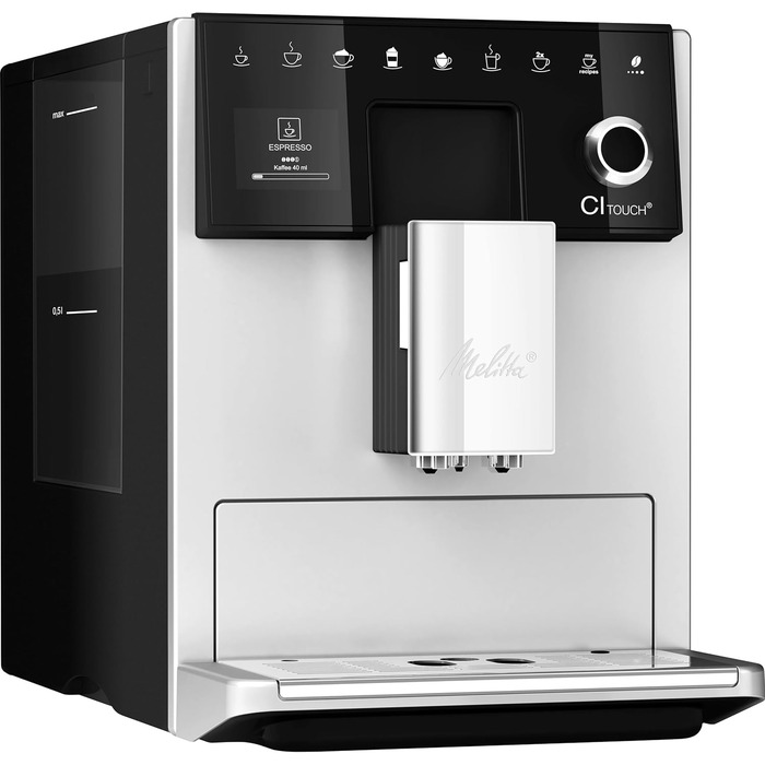 Melitta CI Touch - Fully Automatic Coffee Machine with Milk System, Coffee Machine with Integrated Coffee Grinder and Milk Frother, for e.g. Espresso or Cappuccino, silver Silver Facelift