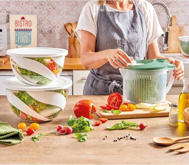 Набір салатниць з кришкою SNIPS (2 шт.) | 3 та 5 л | Білий колір | Зроблено в Італії, без BPA