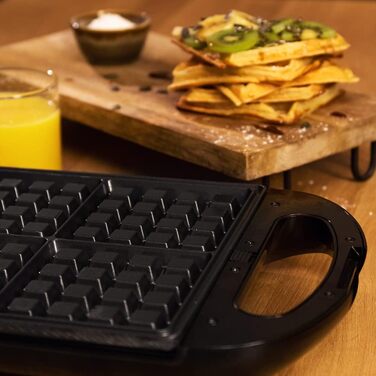 Sandwichmaker Cecotec Rock'nToast Family: 1500W, 4 вафлі, антипригарне покриття, сталевий корпус