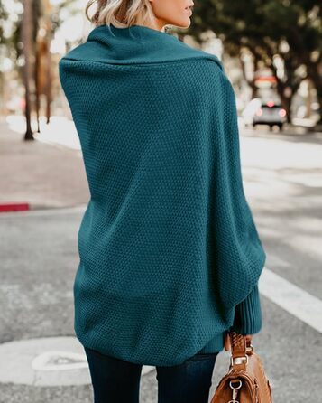 Кардиган жіночий Mafulu оверсайз з відкритим передом, стиль кімоно, колір павич & блакитний (XL)