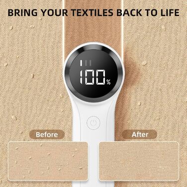 Електричний видалення ворсу з одягу - портативний бездротовий прилад для чищення одягу з LED-дисплеєм (чорний)