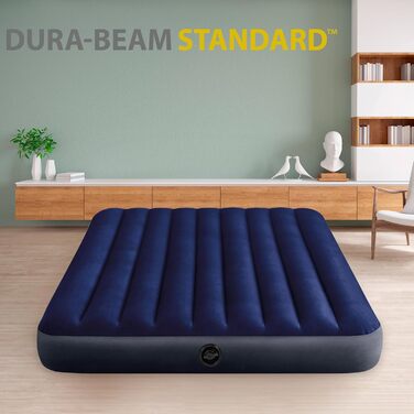 Надувний матрац Intex Classic Downy Blue Dura-Beam Twin, 191 x 99 x 25 см, блакитний