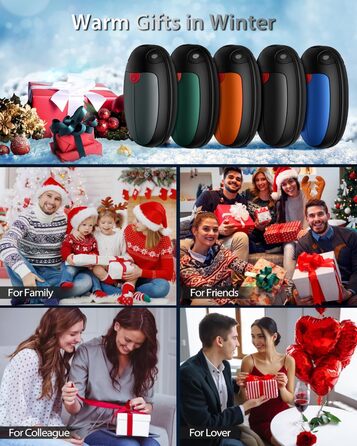 Електричні грілки для рук, набір 2 шт. - 20 годин тепла, USB, 3 температурні режими, для спорту та Raynaud's, сірий