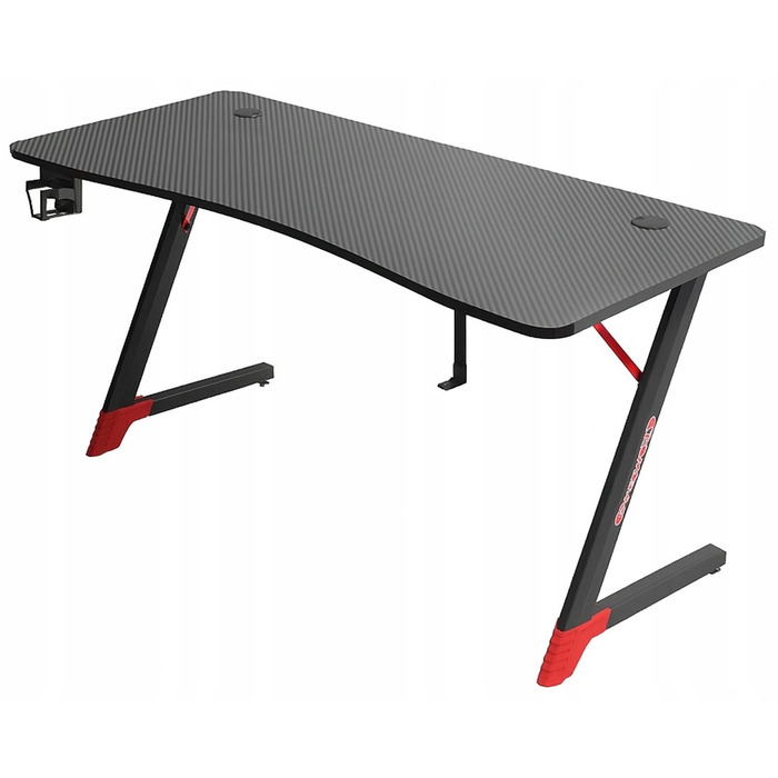 Ігровий комп'ютерний стіл з LED-підсвіткою, сучасний геймерський стіл, 140 см, чорний