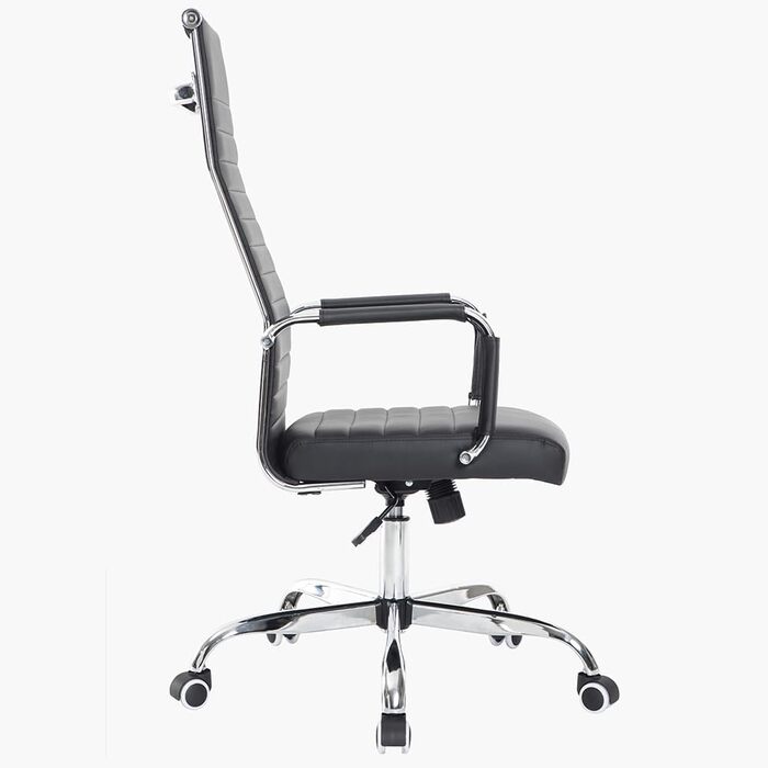 Ергономічне крісло для офісу BAKAJI з підлокітниками, крісло для начальника, комп'ютерне крісло з високою спинкою, робоче крісло з функцією гойдання, чорне, до 136 кг, 65 x 109-119 см