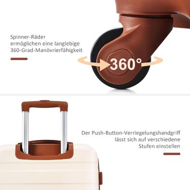 Набір валіз Merax 3 шт. з ABS-пластику, з колесами та TSA-замком, сіро-зелений (колір)