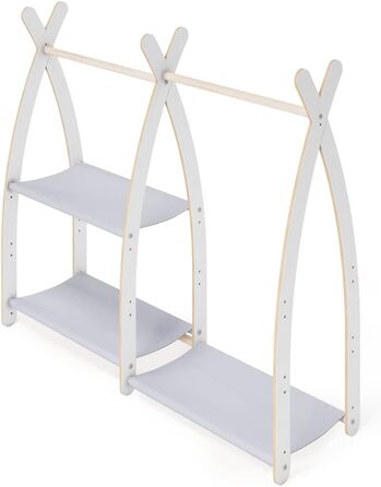 Дитяча вішалка для одягу MAMOI® для дитячої кімнати | Вішалка для дитячого одягу 106x95x32 / 53x95x32 см | Екологічна | Зроблено в ЄС