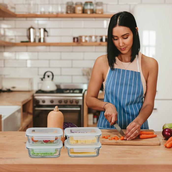 Relaxdays Glass Containers with Lids Set