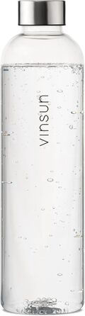 VINSUN Water Bottle 650ml, 1000ml, 1500ml - Leak-proof, Carbonated Beverage Safe, BPA-Free, Tritan - Lightweight Water Bottle for Sports, Outdoor Activities, School, Cycling, Office (1000 ml, Transparent)