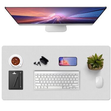 Підкладка на стіл Vicwe 120x60 см, сіра - PVC, водонепроникна, з антиковзким покриттям для офісу та дому