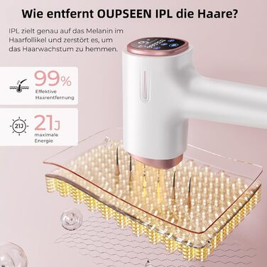 Пристрій для епіляції IPL з охолодженням, 21J, 9 рівнів, 600 нм, для обличчя, ніг, під пахвами, для жінок, Rose