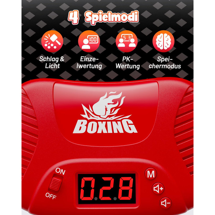 Інтерактивна дитяча боксерська груша з підсвіткою та звуком, надувна, з рукавичками, для хлопчиків 6-12 років, червона