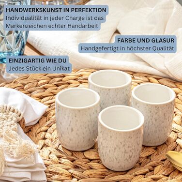 Набір чашок для еспресо SÄNGER Santorini (4 шт.) - кремовий колір з блакитним градієнтом, 80 мл, PREMIUM COLLECTION