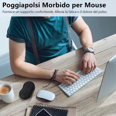 Підставка для миші PABREY з Memory Foam - підтримка зап'ястя, ергономічна, для комп'ютера, ноутбука, офісу, ігор