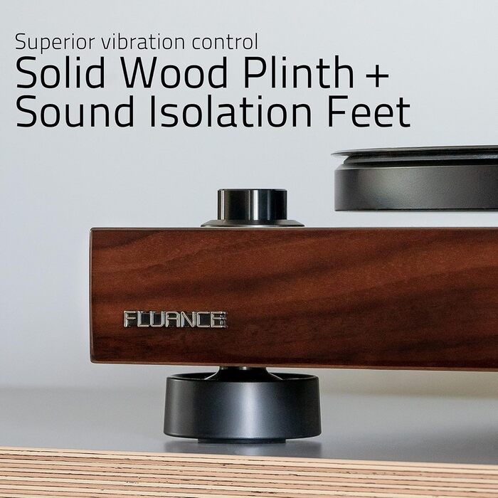 Програвач вінілу Fluance RT81 Elite High Fidelity з картриджем Audio Technica AT95E, чорний глянцевий