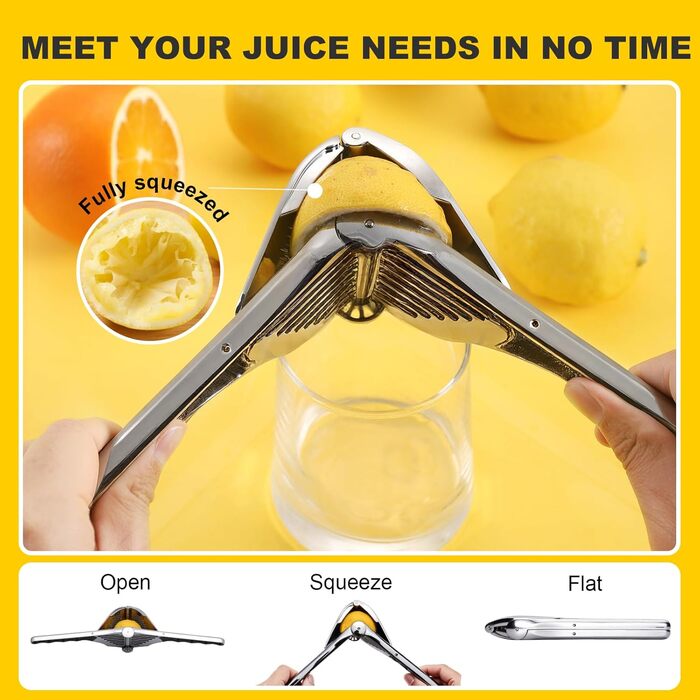 Прес для часнику та імбиру з нержавіючої сталі, велика чаша, стійкий до миття в посудомийній машині, 5 років гарантії