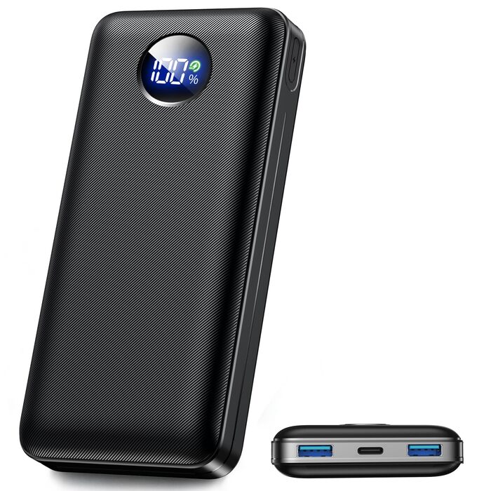 Power Bank 26800mAh 22.5W PD QC3.0 – Зовнішній акумулятор для iPhone, Samsung, iPad (Carbon)