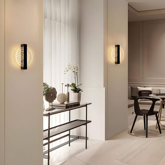 DELIPOP Настінне LED-світильник Wandleuchte, 12W, 3 кольори (тепле/холодне/нейтральне) світло, креативний дизайн, золото, для спальні, вітальні, коридору, сходи, чорний, 3000K