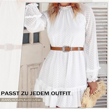 Жіночий шкіряний ремінь JasGood для джинсів та штанів, вінтажний стиль, колір: коричневий, розміри: M (110 см), XL (130 см)