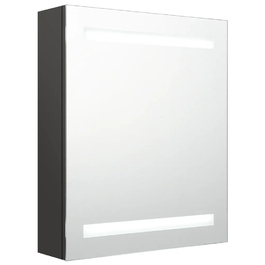 Шафа у ванну кімнату з дзеркалом та LED-підсвіткою, антрацит, 50 x 14 x 60 см