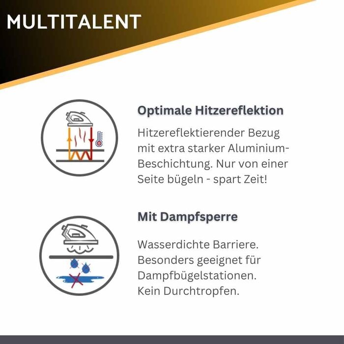 Чохол для прасувальної дошки 120x40 см - бавовна 100%, підходить для парової прасування, екстра товста підкладка + фіксатор та натягувач, бежево-чорний / трикутники, коврик для прасування