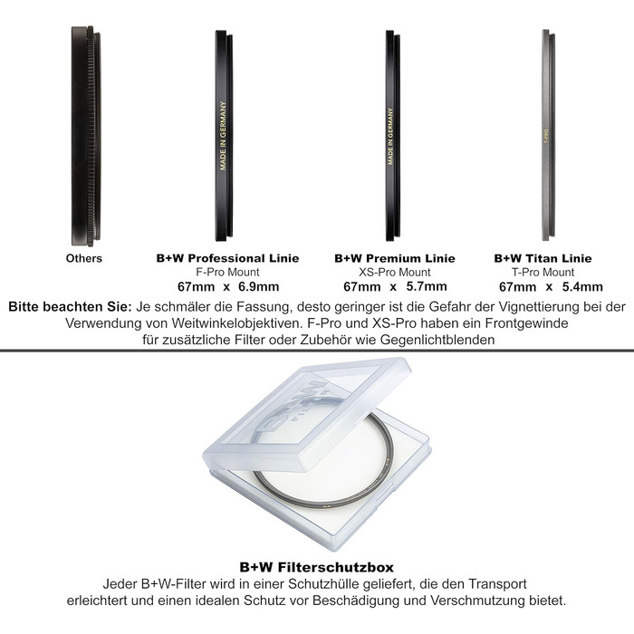 Фільтр захисний B&W T-Pro 67mm, MRC Nano, Titan-Finish, Ultra Slim, 16 шарів покриття
