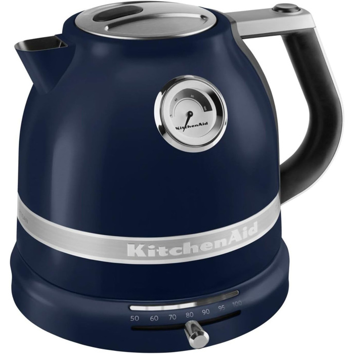 KitchenAid Kettle with Temperature Setting from 50 to 100°C | Tea Kettle with Scale Filter 1.5L | Electric 2400 Watt | Stainless Steel | Ink Blue 1.5 Liter Ink Blue