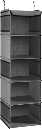 Настінна полиця-органайзер з 5 відділеннями, сіра, 30 x 30 x 108 см