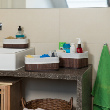 Relaxdays 3-Piece Bathroom Storage Basket Set