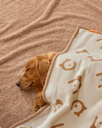 Водонепроникний коврик для собак Feandrea, Sherpa Fleece, 152x127 см, XL, для собак та котів, машинне прання, захист дивану, бежевий, XXL (203 x 152 см)