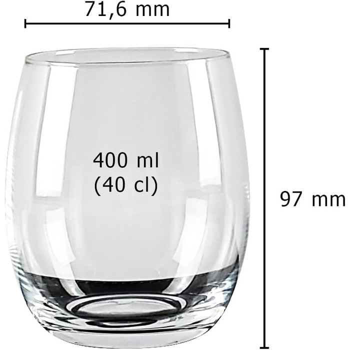 Набір з 6 склянок Sauerland GLAS Sarah об'ємом 700 мл (склянка Mia об'ємом 400 мл)