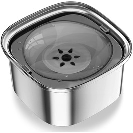 Миска для води для собак 3L, не проливається, з нержавіючої сталі 304, протиковзна