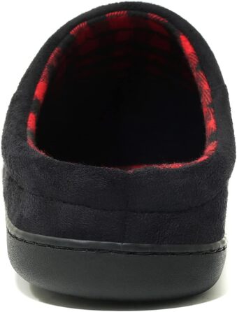 Чоловічі халапи NewDenBer з піною Memory Foam, теплі, зручні, м'які, з плюшевою підкладкою, зимові тапочки з неслизькою гумовою підошвою (41/42 EU, 3 Чорний/Червоний в клітинку)