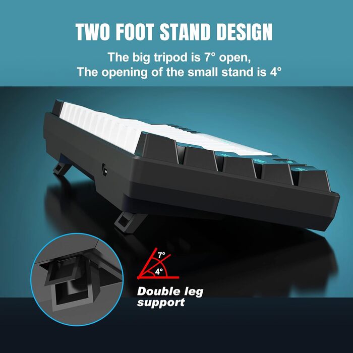 Механічна ігрова клавіатура Snpurdiri 60% з блакитним LED-підсвічуванням, 61 клавіша, Anti-Ghosting, червоний перемикач, компактний дизайн