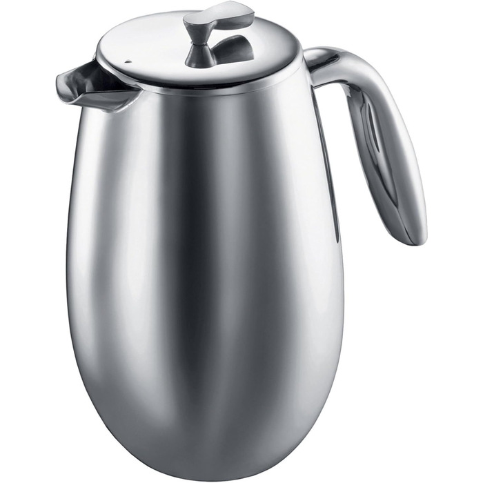 Bodum 1308-57 Columbia Coffee Press (Double-Walled, Stainless Steel, Dishwasher Safe, 1.0 liters) Matte Black 1.0 L (34 oz) Single