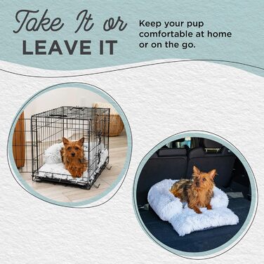 Круглий лежак для тварин Best Friends by Sheri The Original Calming Donut Lux - заспокійливий лежак з штучного хутра, 58 x 58 см (з валиком для шиї, матрац, 65 x 51 x 18 см, Frostgrau)