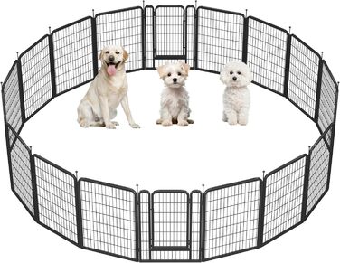 Переносний вольєр для собак Yaheetech 100 см, 16 частин, з 2 дверцятами, для дому та саду, без інструментів