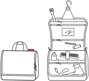 Сумка-органайзер Reisenthel Toiletbag XL сірого кольору (Smiley Grey) з гачком, водонепроникний матеріал