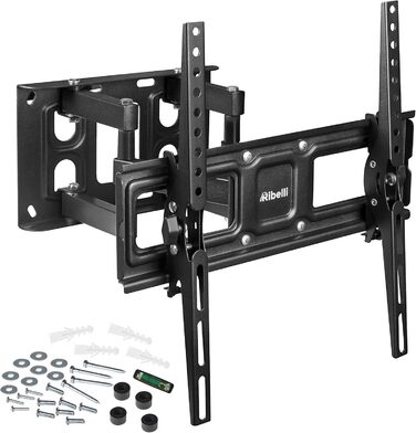 Кріплення для телевізора Ribelli® поворотне та нахильне, VESA 600x400mm, для 32-84 дюймів, до 50 кг, для телевізорів та моніторів (Flat & Curved)