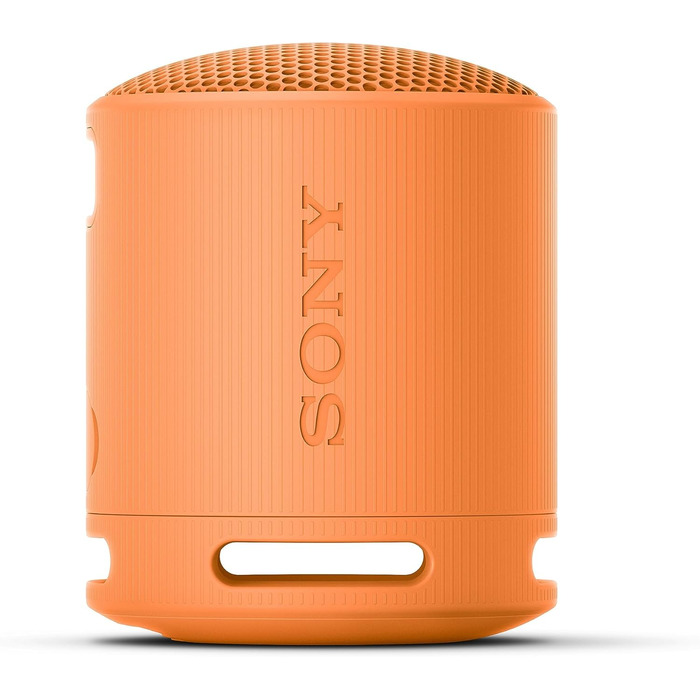 Портативна Bluetooth колонка Sony SRS-XB100 помаранчевого кольору: вологозахист IP67, до 16 год роботи, з ремінцем