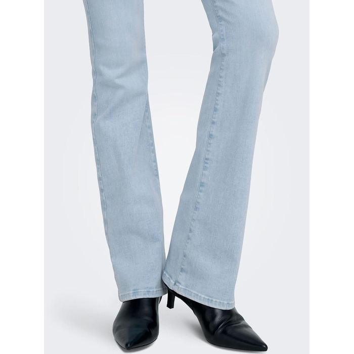 Джинси жіночі клешені ONLY BLUSH середньої посадки (L/32L, світло-блакитний денім)