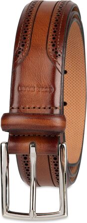 Чоловічий шкіряний шкіряний ремінь Cole Haan Brogue, 32 розміру, світло-коричневого кольору