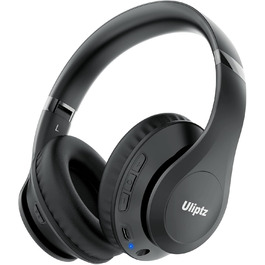 Бездротові навушники Uliptz Over-Ear Bluetooth з 65 годинами роботи, 6 EQ-режимів, HiFi стерео, складні, для подорожей/офісу/телефону/ПК (Чорний)