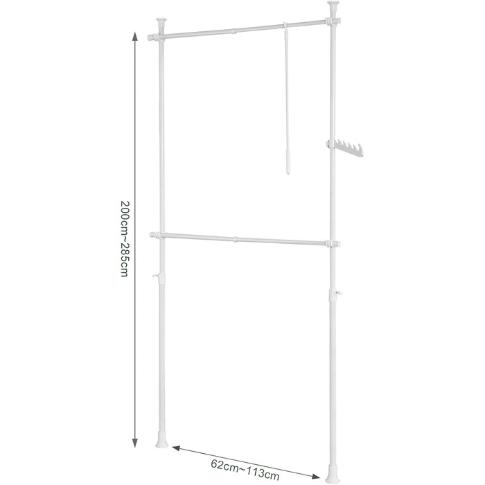 SoBuy® FRG109 Telescopic Wardrobe System with 2 Clothes Rails - Clothes Storage System, Shelving System, Clothes Rack