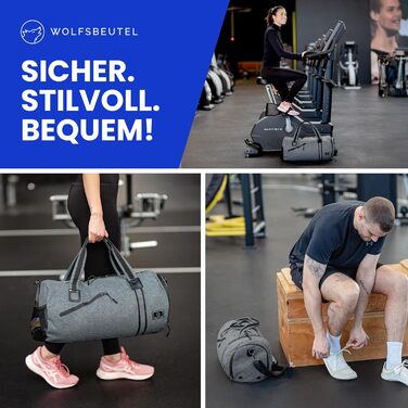 Сумка WOLFSBEUTEL 30 л спортивна та дорожня для жінок і чоловіків з відділенням для взуття та вологих речей, водонепроникна, з плечовим ременем, для спортзалу, басейну, подорожей