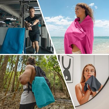 Набір рушників Zenacross з мікрофібри (3 шт.) з сумкою для перенесення - швидковисихаючі та універсальні фітнес-рушники - розміри XS, S, M - Petrolgrün (3 шт.) - XS + S + M