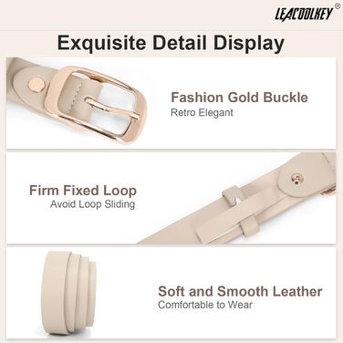Жіночі шкіряні ремені LEACOOLKEY, 2 шт. з пряжкою золотого кольору для джинсів та штанів, розмір XXL (117-127 см) та XL (107-117 см)